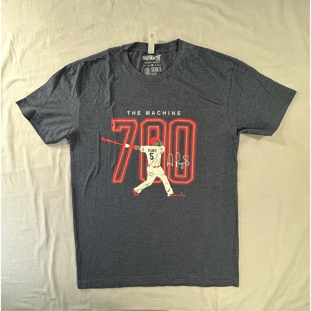 Breaking T St. Louis Cardinals Albert Pujols 700 Blue T-shirt men's Small MLB